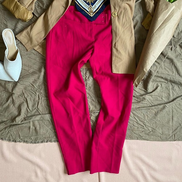 Pink Straight-Legged Ankle Pants - Picture 2 of 5